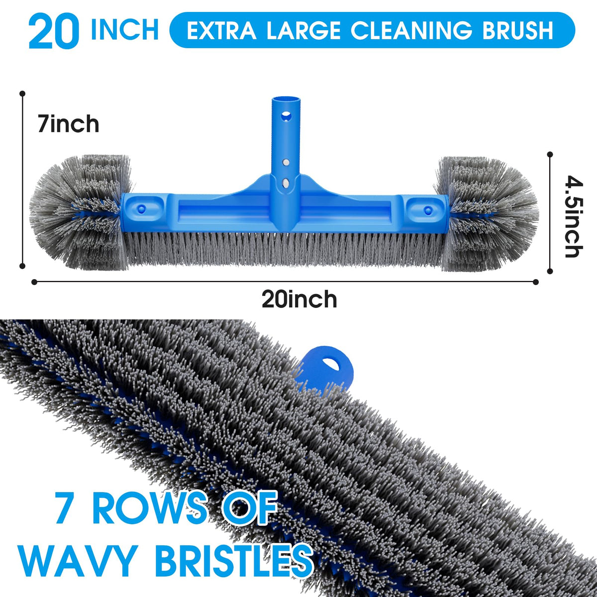 TidyMister pool brush debris-scrub removes leaves and grit from walls and floors.
