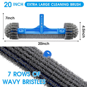 TidyMister pool brush debris-scrub removes leaves and grit from walls and floors.