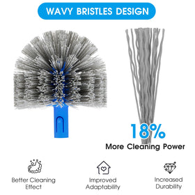 TidyMister pool brush wavy-bristles scrub stubborn stains with enhanced surface contact.