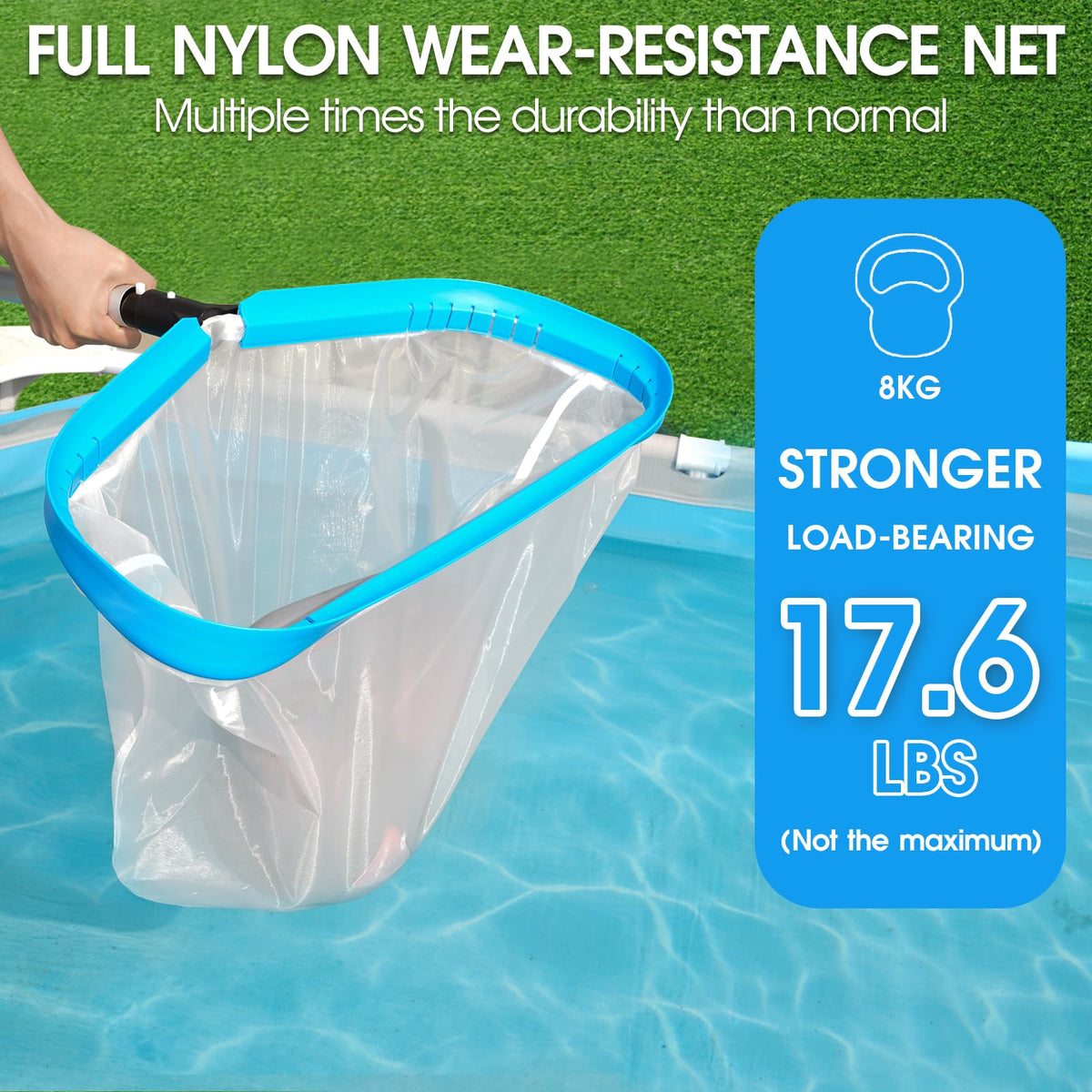 TidyMister in-use with a pool pole makes cleaning easier for both pool types.