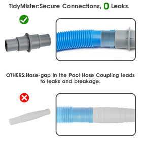 Tidymister pool hose adapter length shows 4.72 inches for versatile fit.