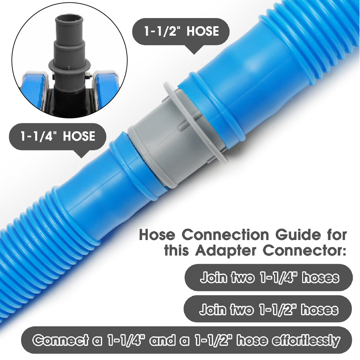 Tidymister pool hose adapter made from durable PP material.