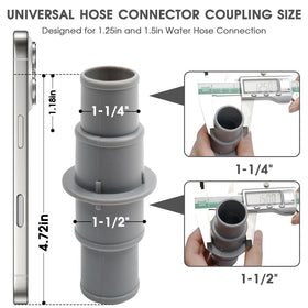 Tidymister pool hose adapter with stainless clamps for secure connections.