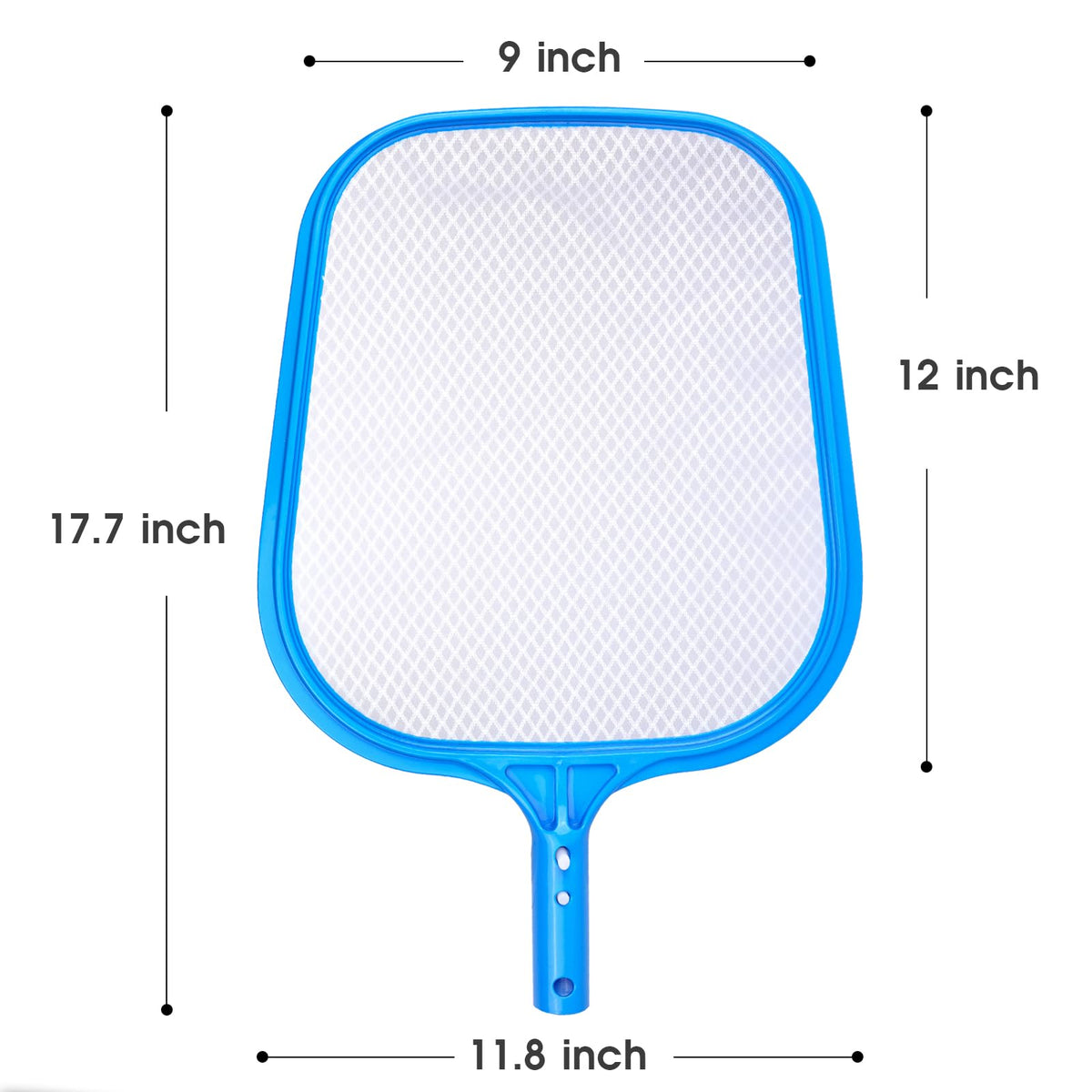 TidyMister Pool Skimmer glides through water, reducing effort during surface cleaning.