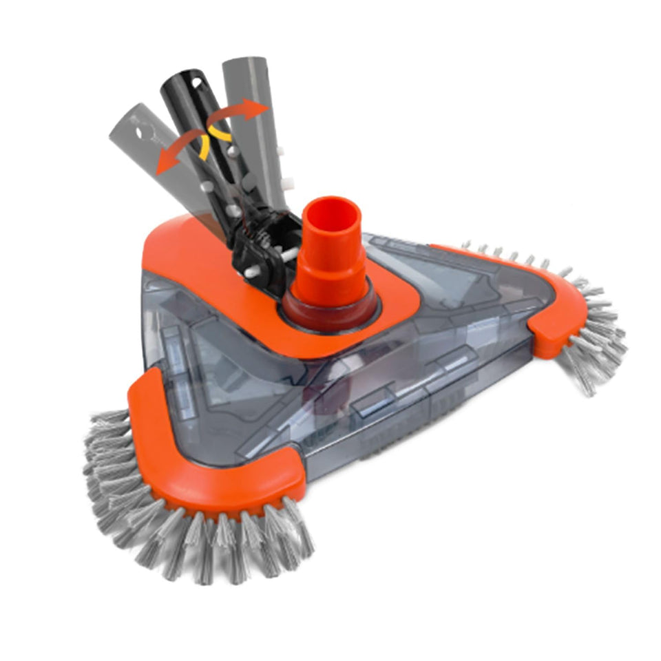 TidyMister pool vacuum head with side brush cleans vinyl liner pools thoroughly.