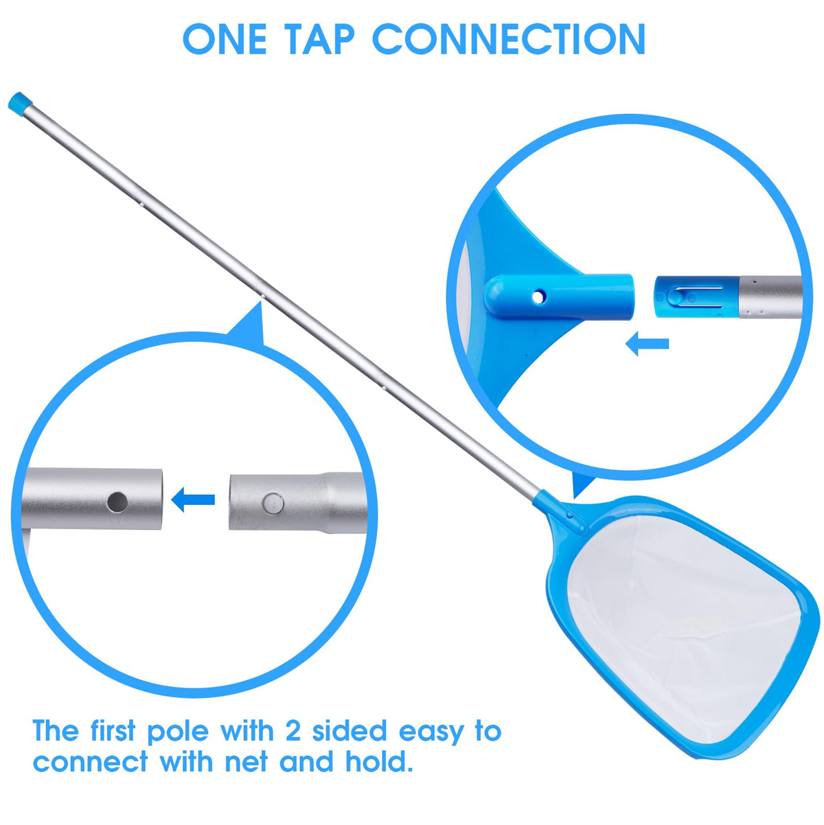 TidyMister net is safe for all pool surfaces, avoiding scratches