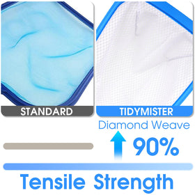 TidyMister skimmer frame with smooth-edge design protects liners during cleaning.