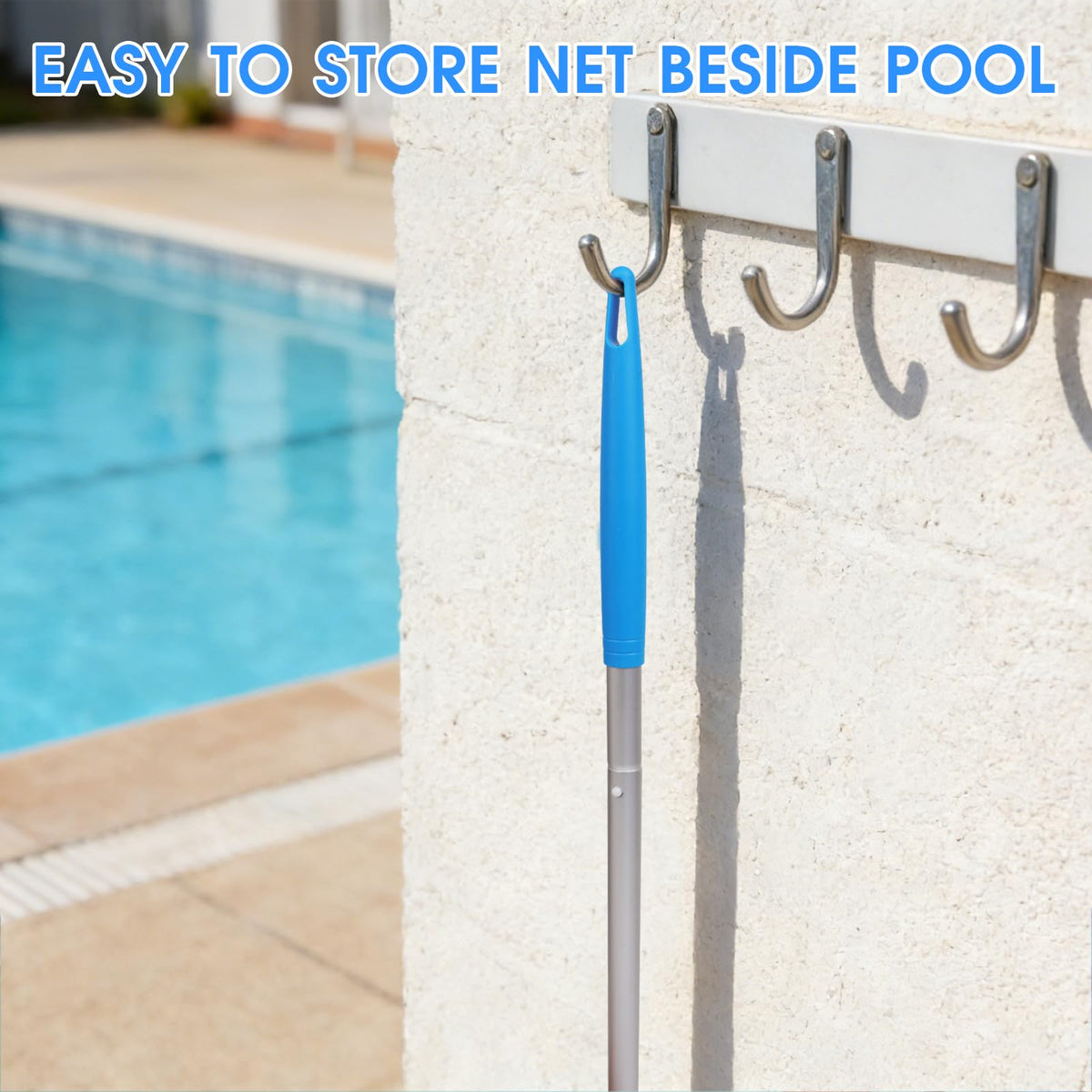 TidyMister skimmer hangs easily for quick storage after use.