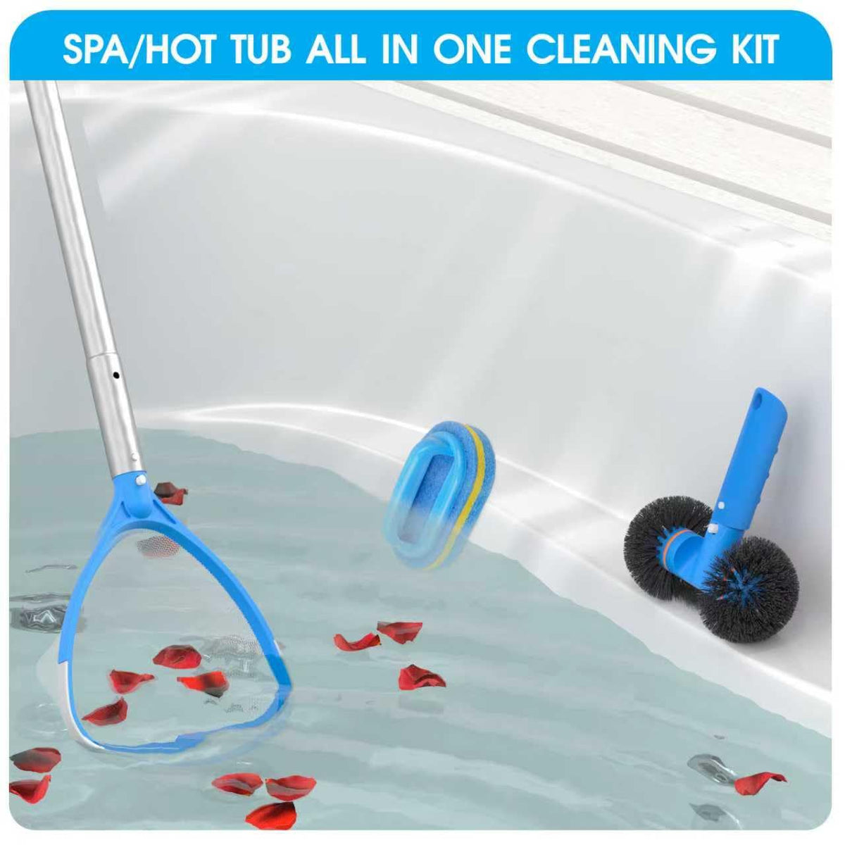 TidyMister spa round brush cleans hard-to-reach spots with wave bristles.