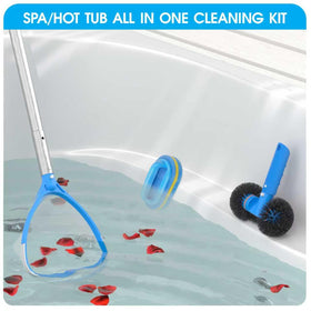 TidyMister spa round brush cleans hard-to-reach spots with wave bristles.