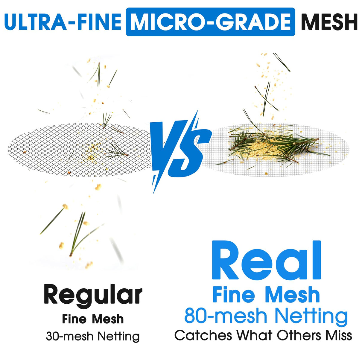 TidyMister ultra-fine mesh net captures microscopic debris for a cleaner pool.
