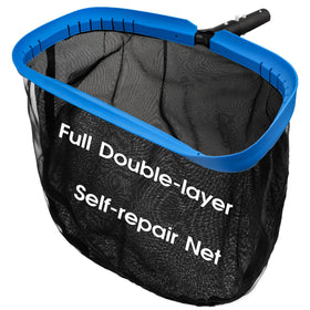 TidyMister pool net rake with front lip improves bottom debris pickup