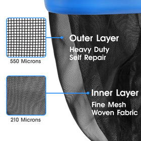 TidyMister pool net rake outer net shields inner mesh for durability
