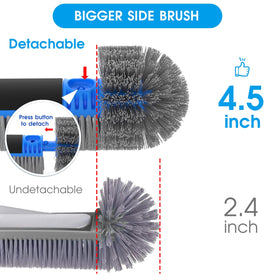 TidyMister wavy nylon bristles scrub away grime on pool surfaces.