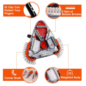 TidyMister weighted pool head stays firmly planted for efficient cleaning.