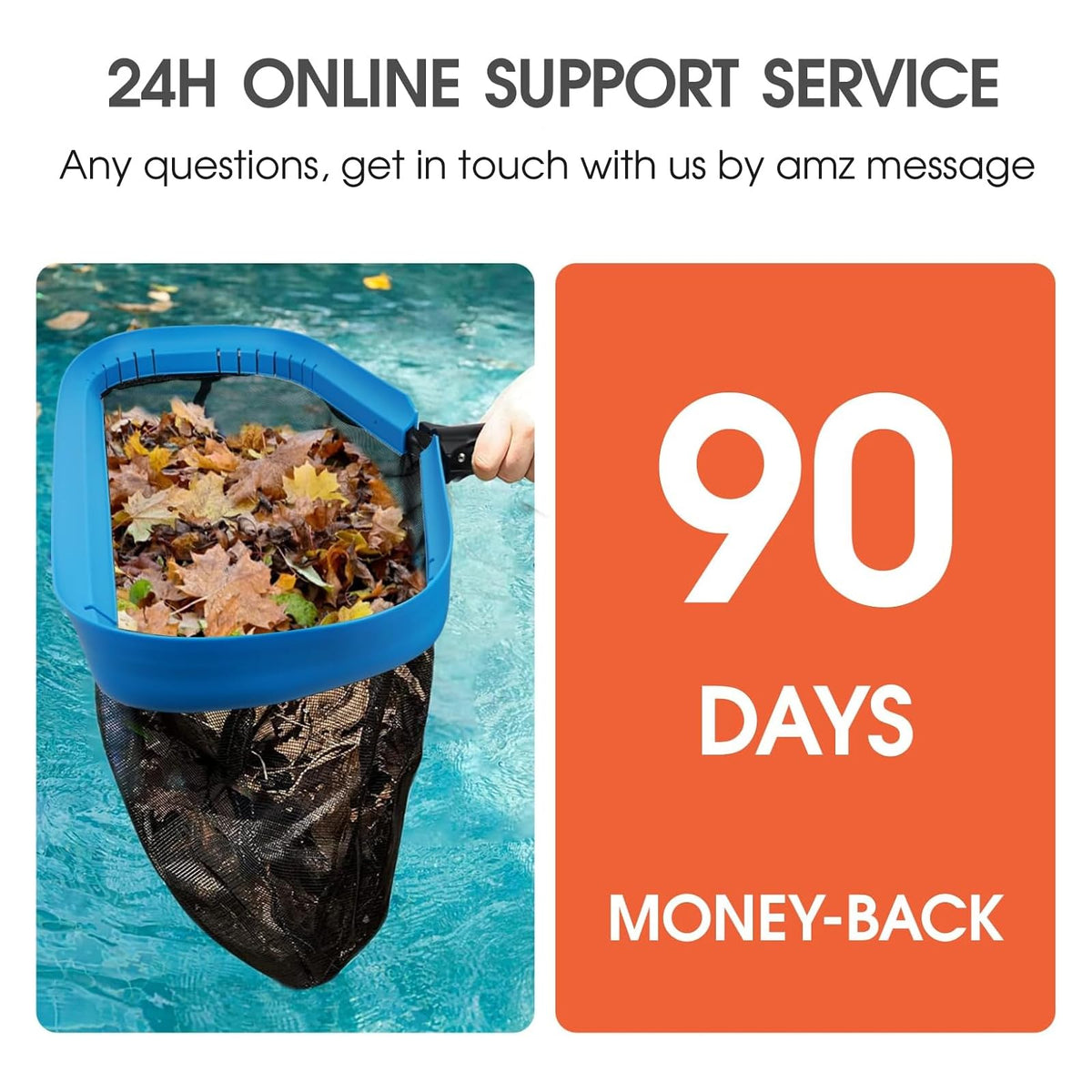Tidymister wide 20-inch net speeds cleaning in large or vegetated pools.