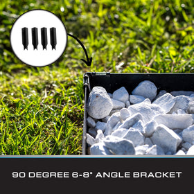 Tie Down 90-degree angle bracket with 6-8 inch edging for seamless install.