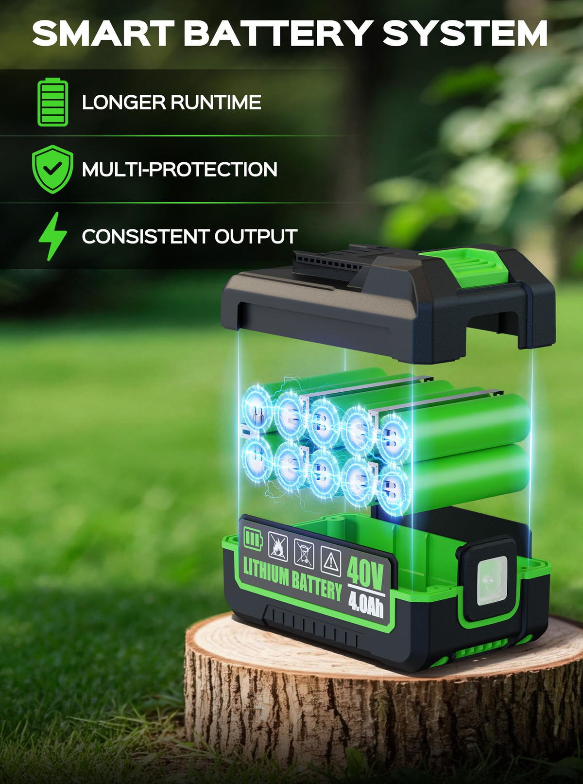 TIECTOWN height adjustment with five positions for versatile grass heights