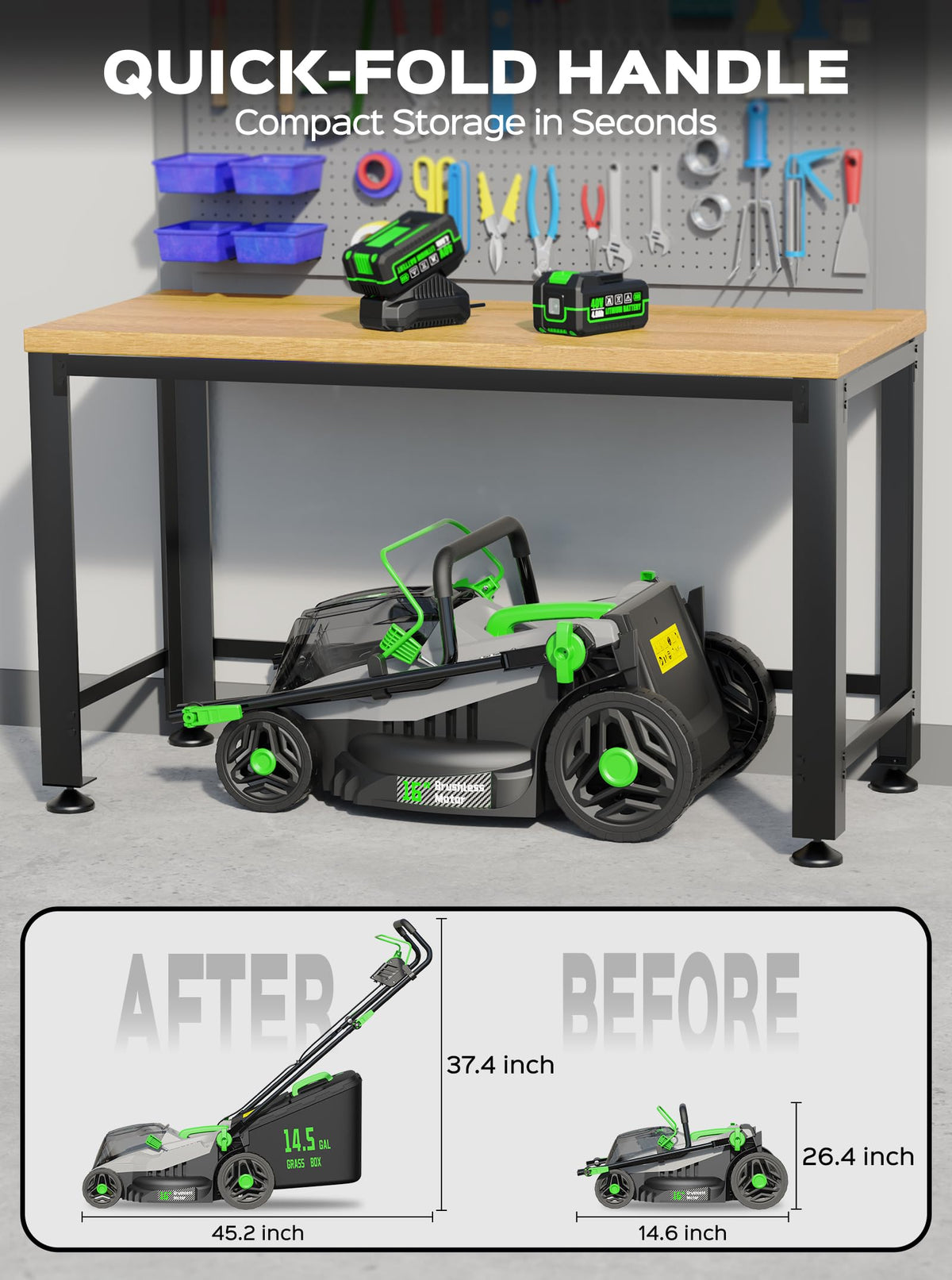TIECTOWN cordless design for flexible, obstacle-free mowing