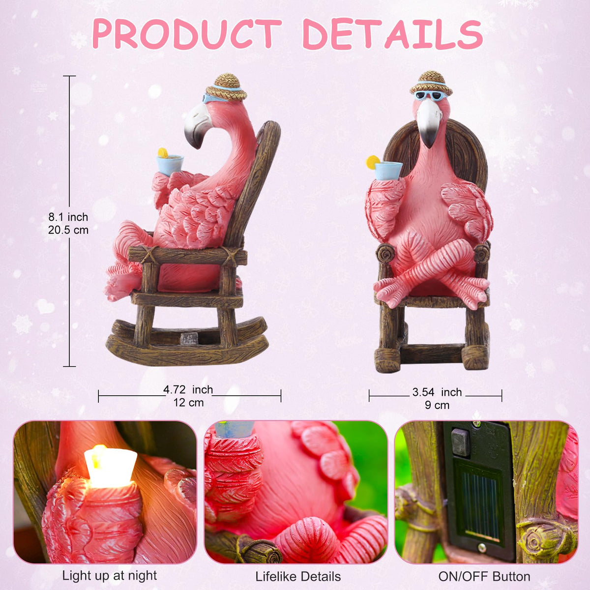 Tiejiajiang UV-protected coating keeps the flamingo statue looking bright year-round.