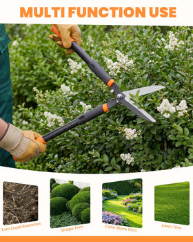 Tiemlet hedge shears storage friendly design for easy organization.