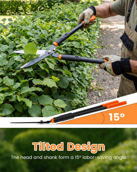 Tiemlet hedge shears compact sturdy reinforced structure for durability.
