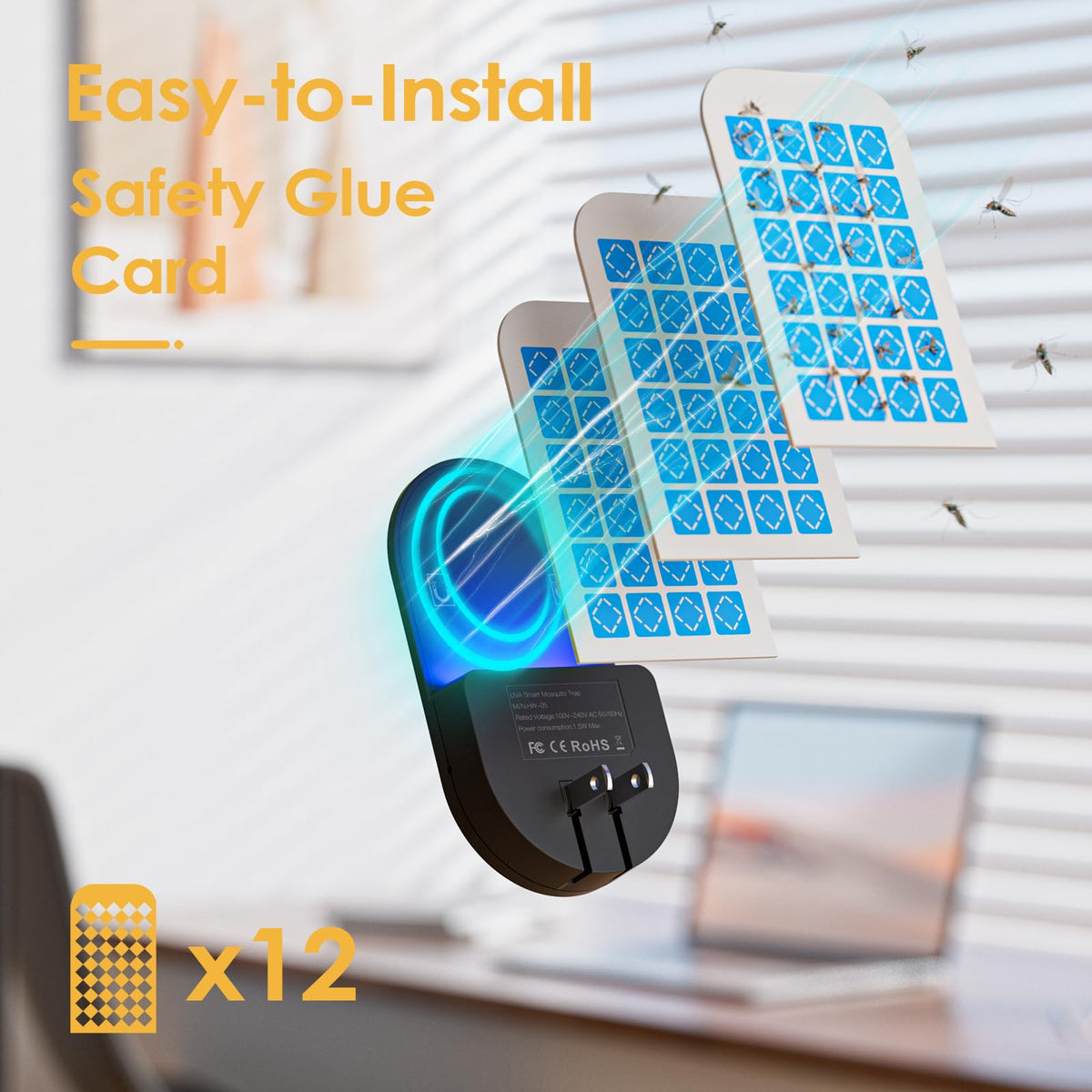 TIENBE Flying Insect Trap glue boards; quick capture and easy disposal.