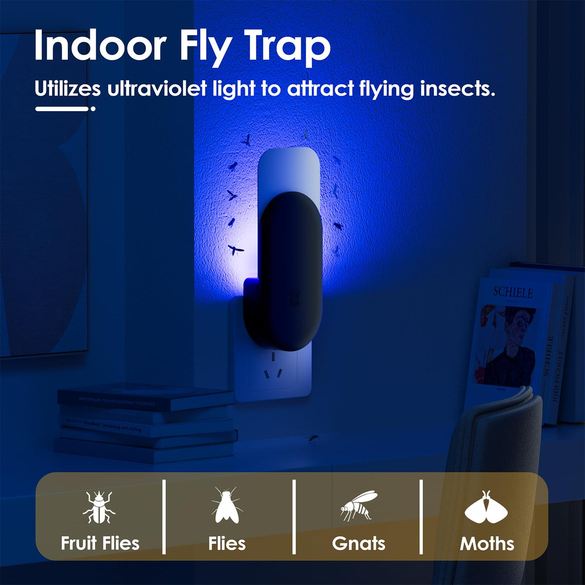 TIENBE Flying Insect Trap night light mode; gentle illumination.