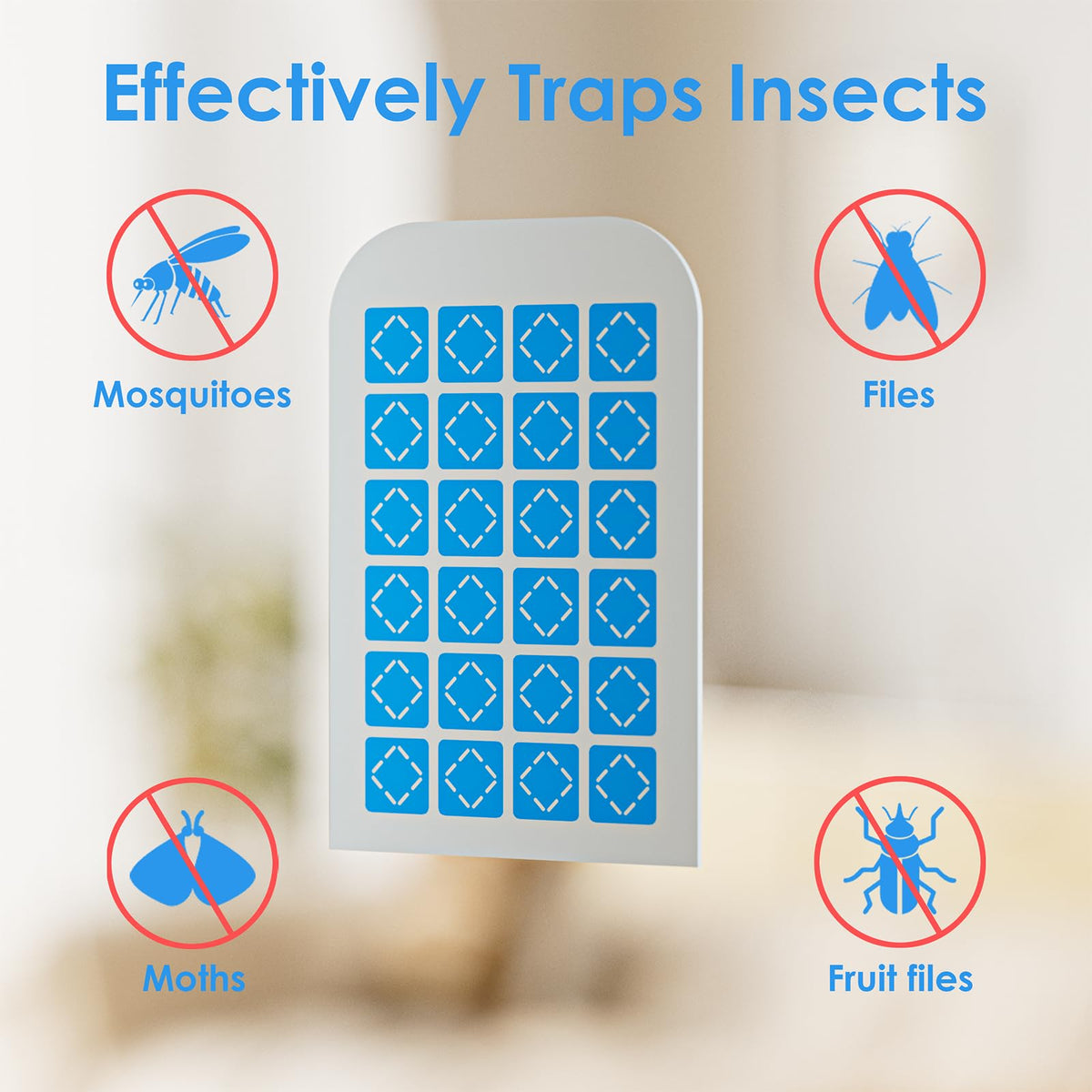 TIENBE glue card insert shows strong adhesive trapping fruit flies efficiently.
