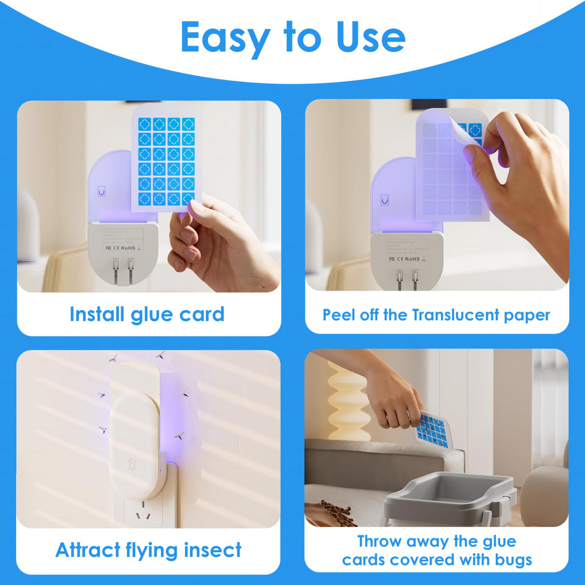 TIENBE glue card being inserted into the indoor fly trap.