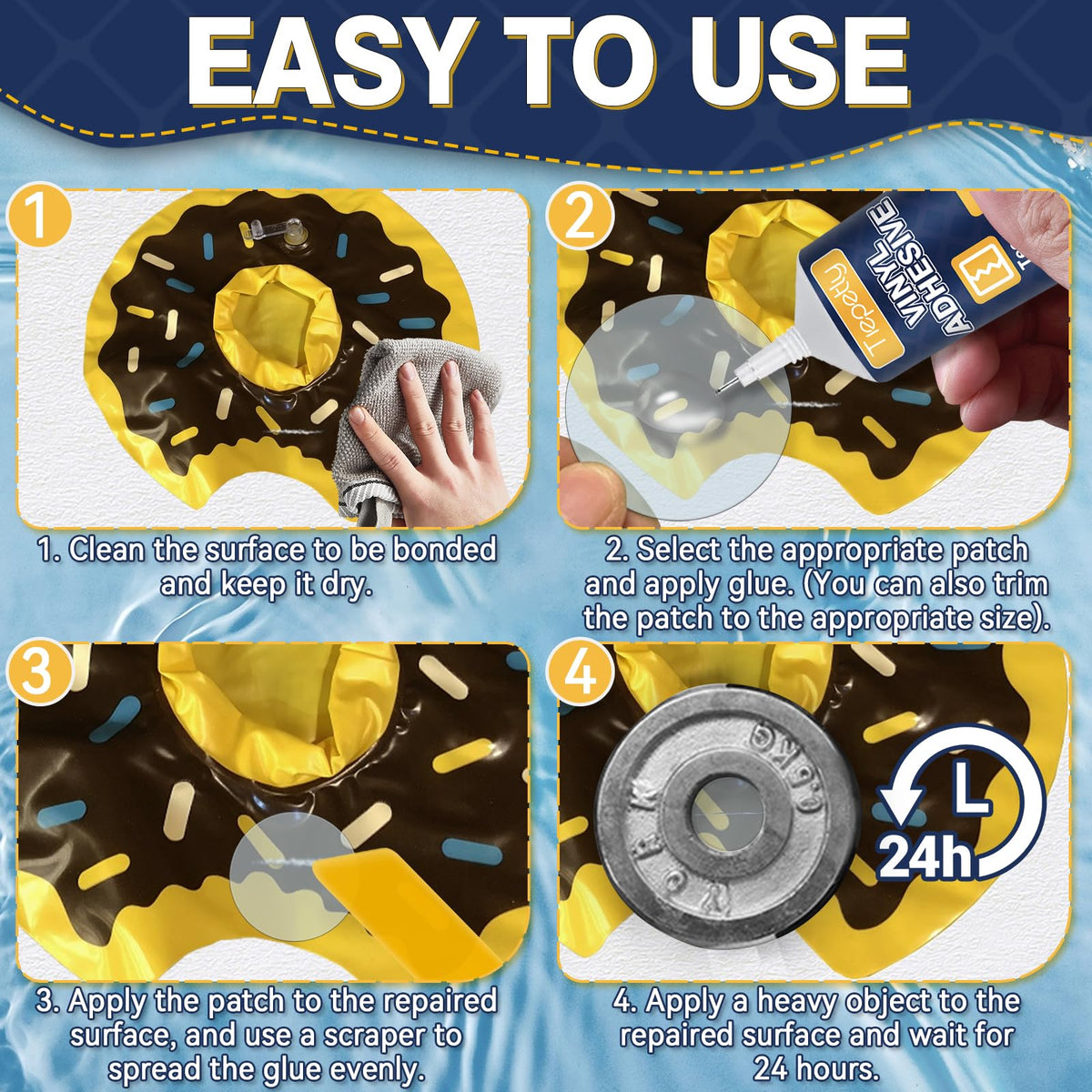 Tiepetly 60ml vinyl patch kit cap shown for easy handling