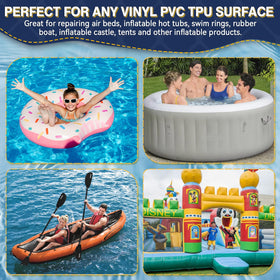 Tiepetly inflatable patch on hot tub delivers durable seal