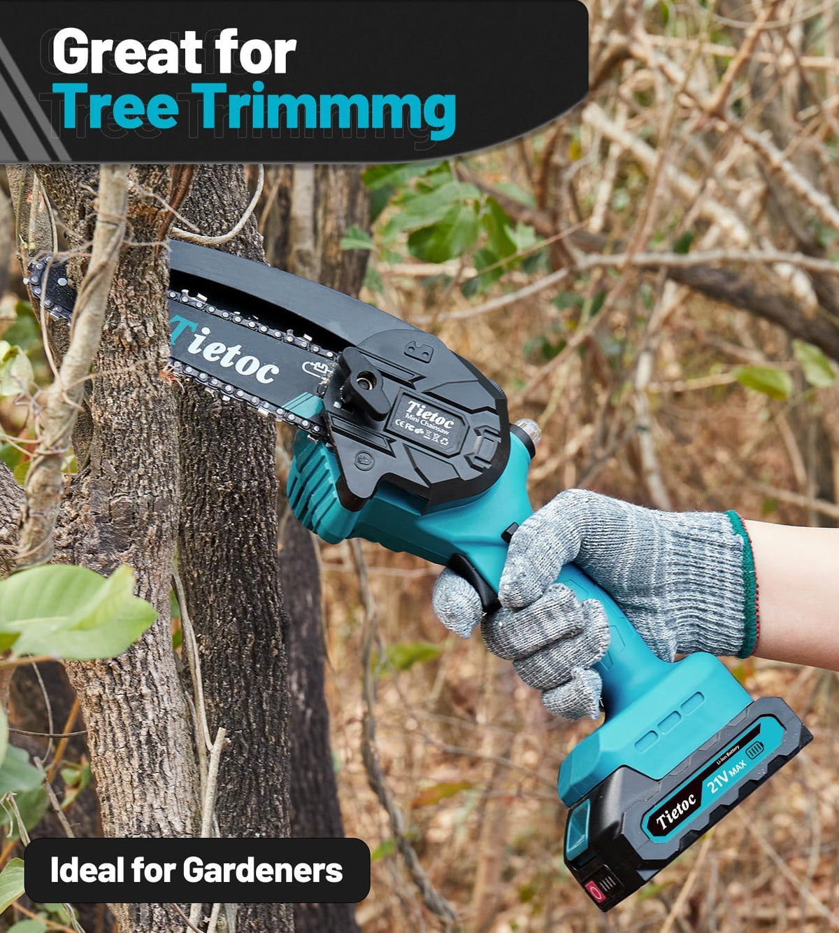 Tietoc lightweight grip design reduces fatigue during long pruning sessions.