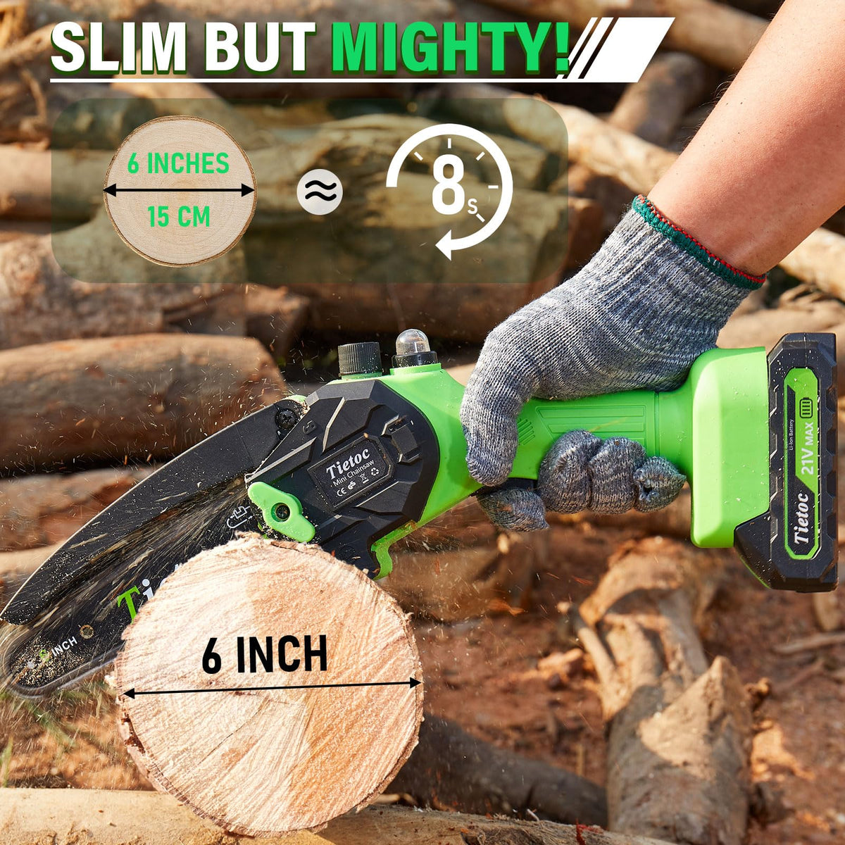 Tietoc cordless design highlighting lightweight, easy handling for gardeners.