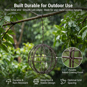 Tiezzi Handwoven rust-proof cage edges, burr-free construction for safe bird interaction.