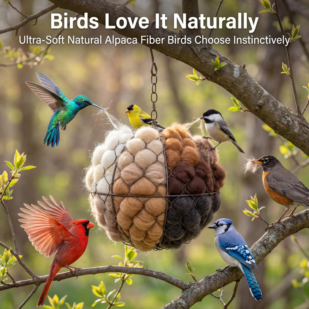 Tiezzi Refillable nesting material holder, sustainable design enables seasonal replenishment.
