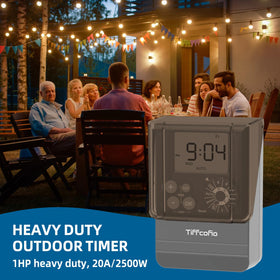 Timer includes a 2-foot extension cord to reach distant outlets.