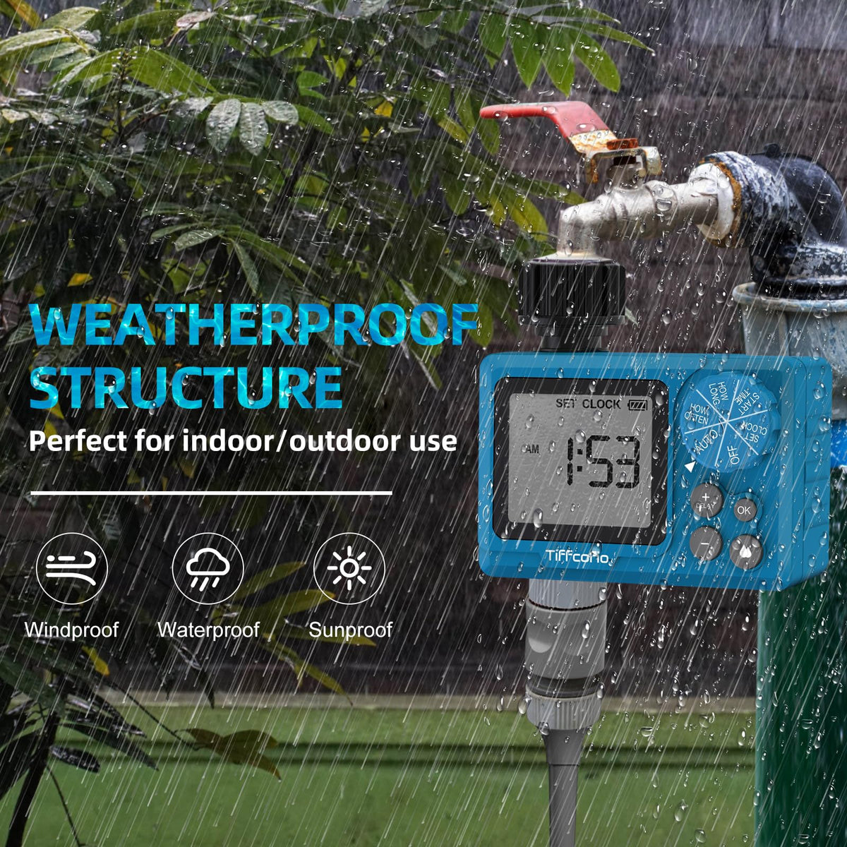Tiffcofio manual mode on timer for quick watering control