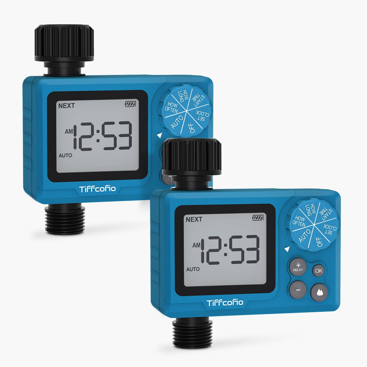 Tiffcofio sprinkler timer outdoor showing durable weatherproof unit for garden irrigation
