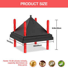 Tiflev height-adjustable legs enable easy growth tracking and space as chicks mature.