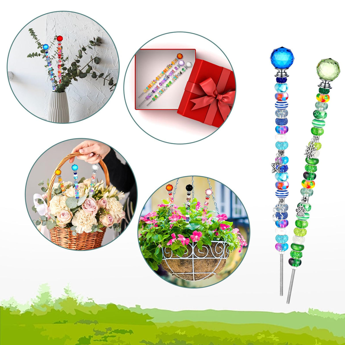 Tigeen complete beaded garden stake kit for DIY outdoor decor.