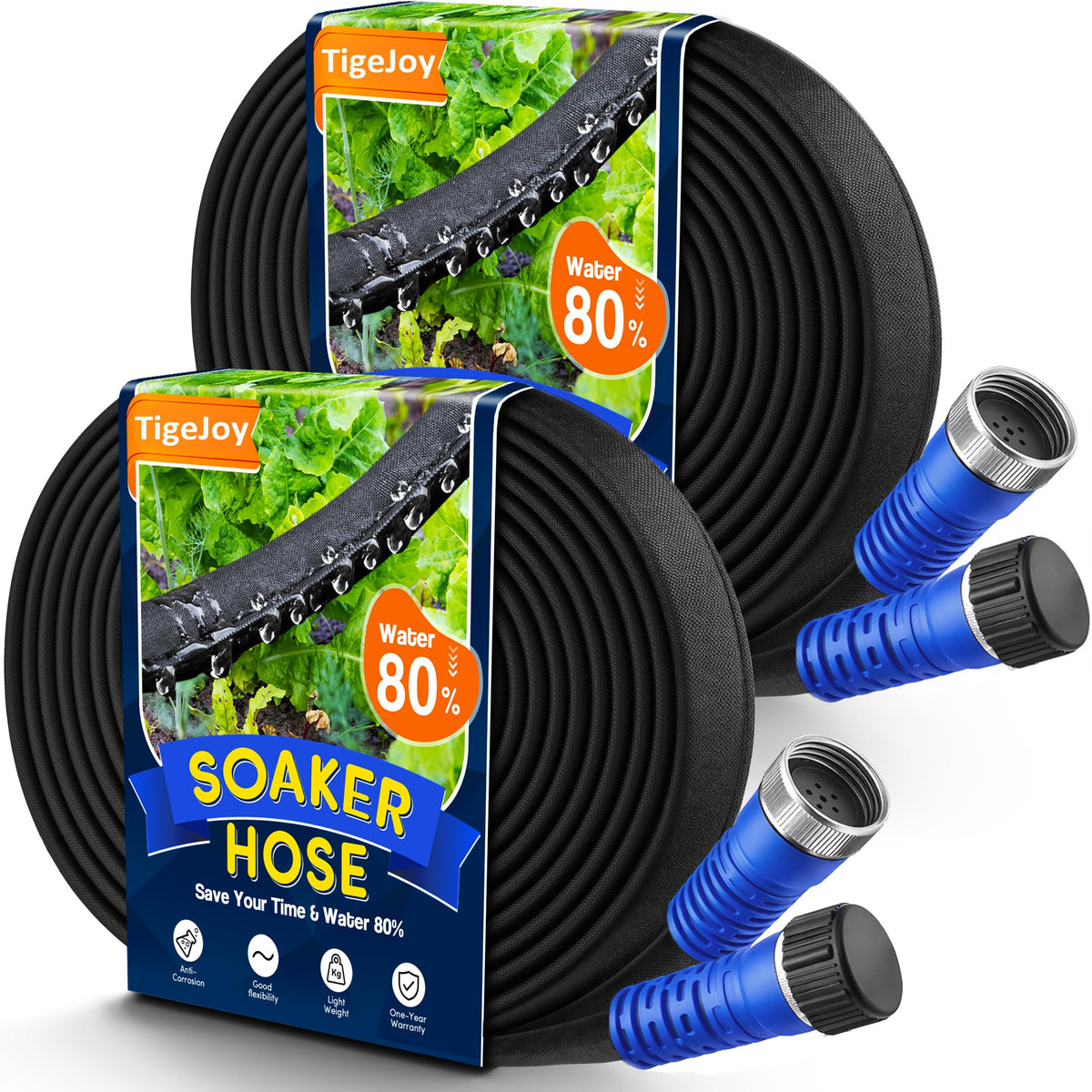 TigeJoy flat soaker hose core for even seepage across garden beds