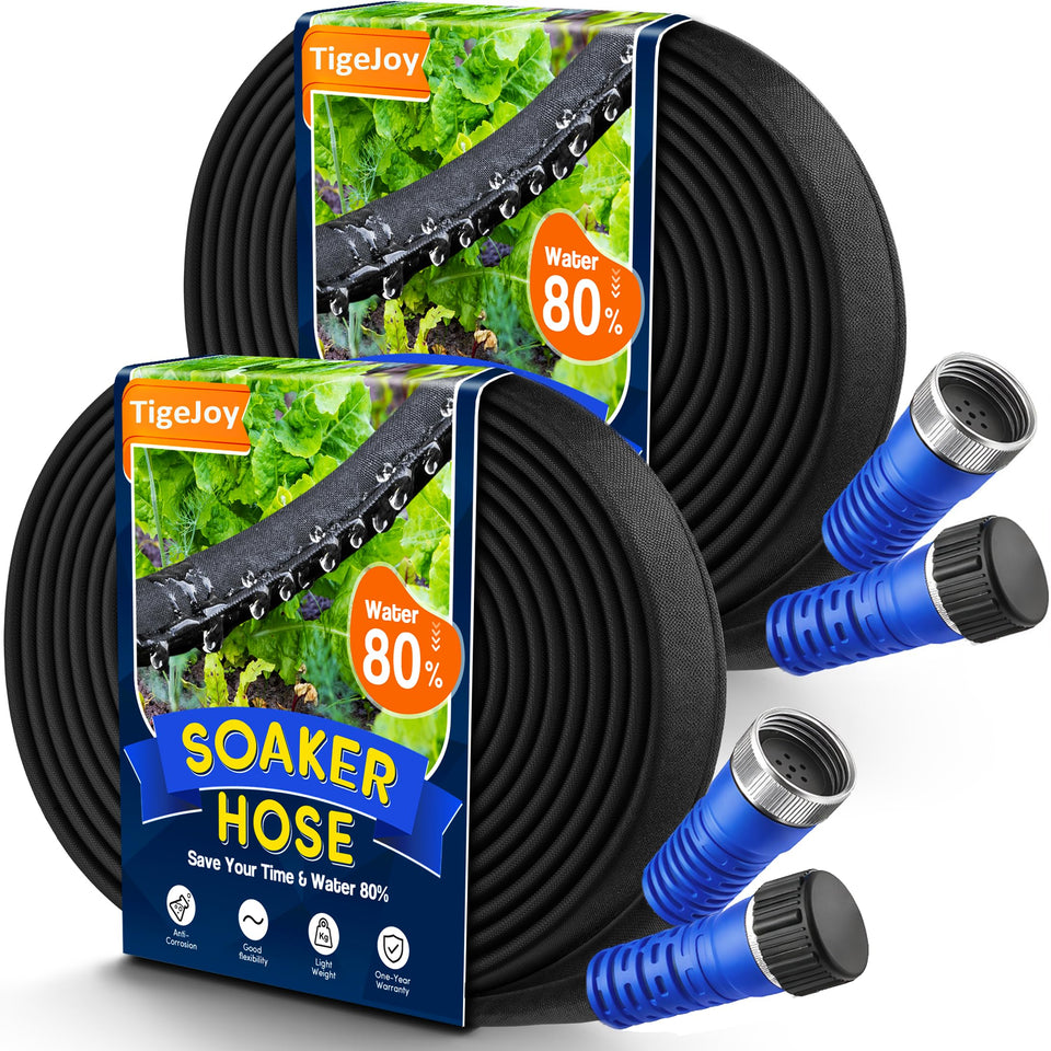 TigeJoy flat soaker hose core for even seepage across garden beds
