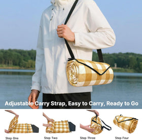 TigeJoy foldable ground cover rolls up with a Velcro strap