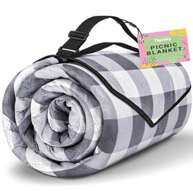 TigeJoy picnic blanket folded-compact for easy transport.