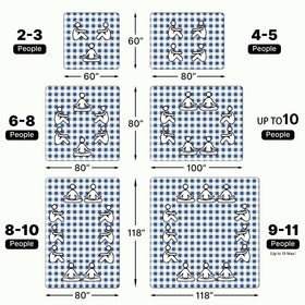 TigeJoy multi-size picnic blanket options for various group sizes