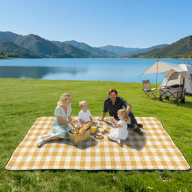 TigeJoy picnic blanket waterproof top layer repels spills