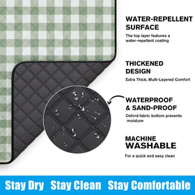TigeJoy waterproof top layer resists spills and dries quickly
