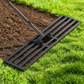 Tigerden lawn leveling rake head with 36x10 inch plate for precise soil leveling