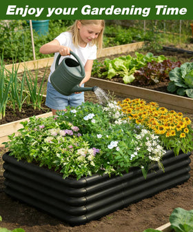 Tigerden versatile 3x3x1ft bed supports herbs, tomatoes, and flowers outdoors.